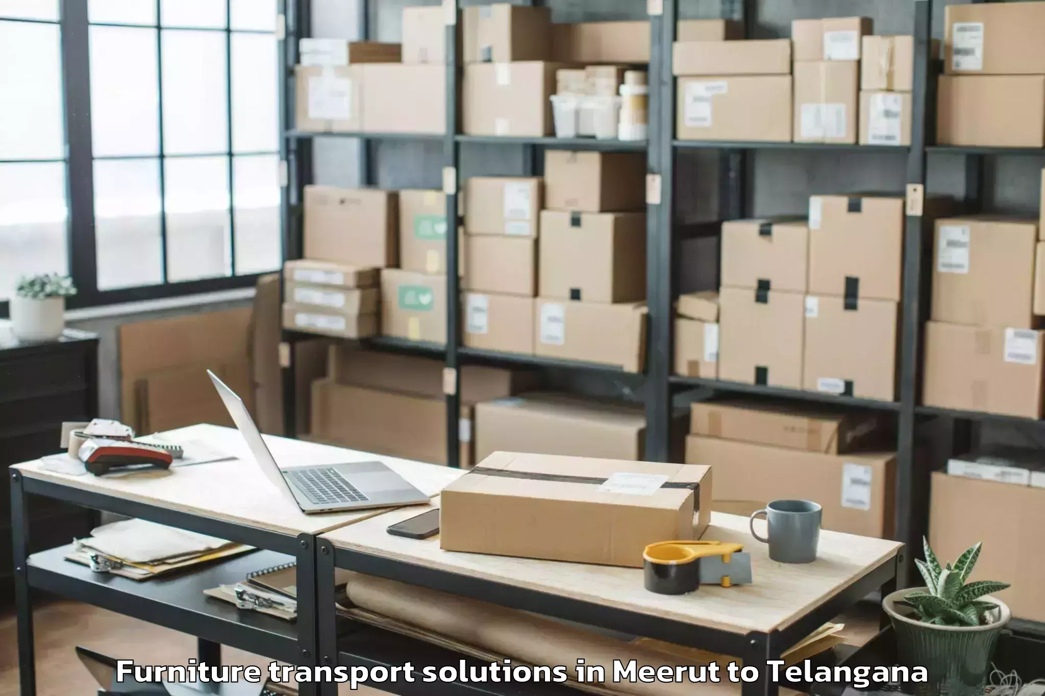 Top Meerut to Nampalle Furniture Transport Solutions Available